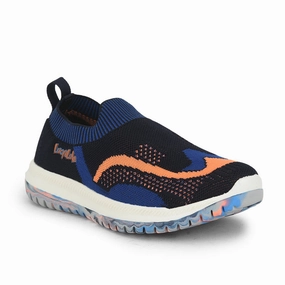 Snow Walking Lucy & Luke (Blue) Casual Non Lacing Shoes For Kids WING-1 By Liberty