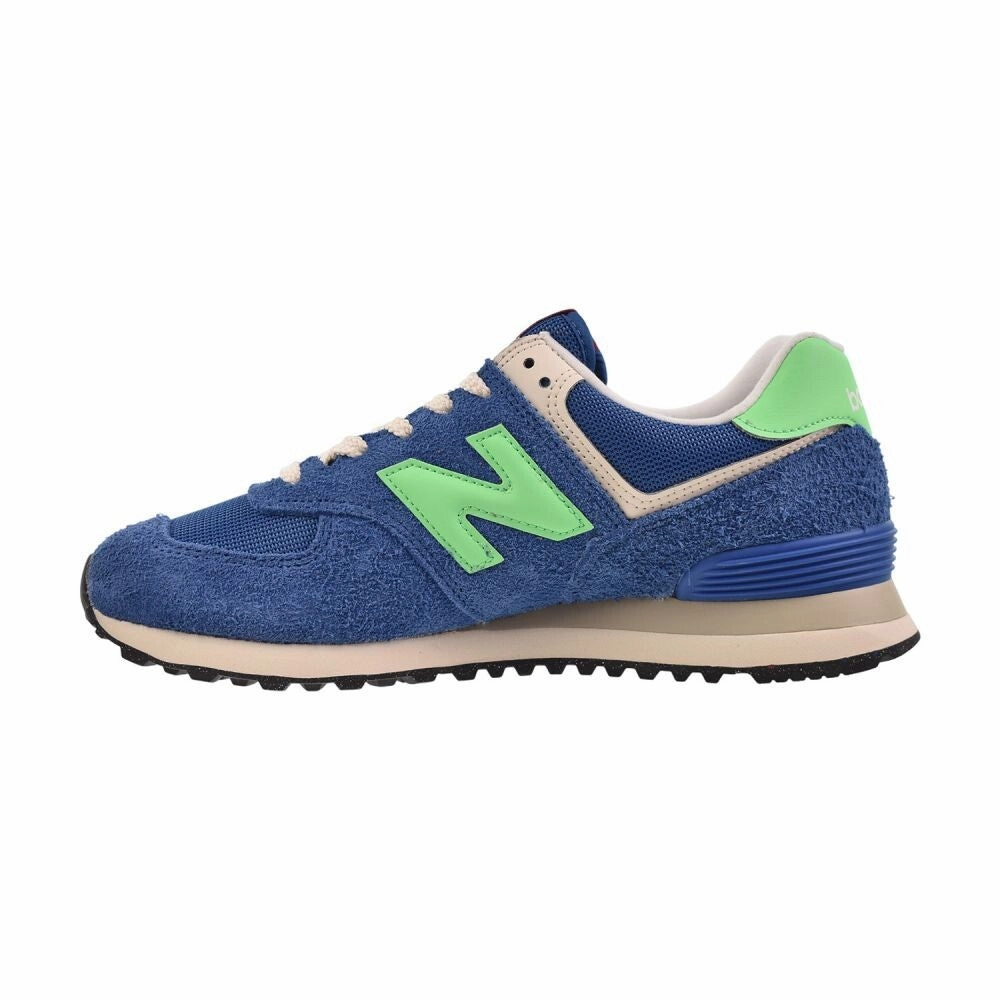 New Balance 574 Men's Shoes Blue Agate/Lime Leaf Easy Spirit Shoes Casual