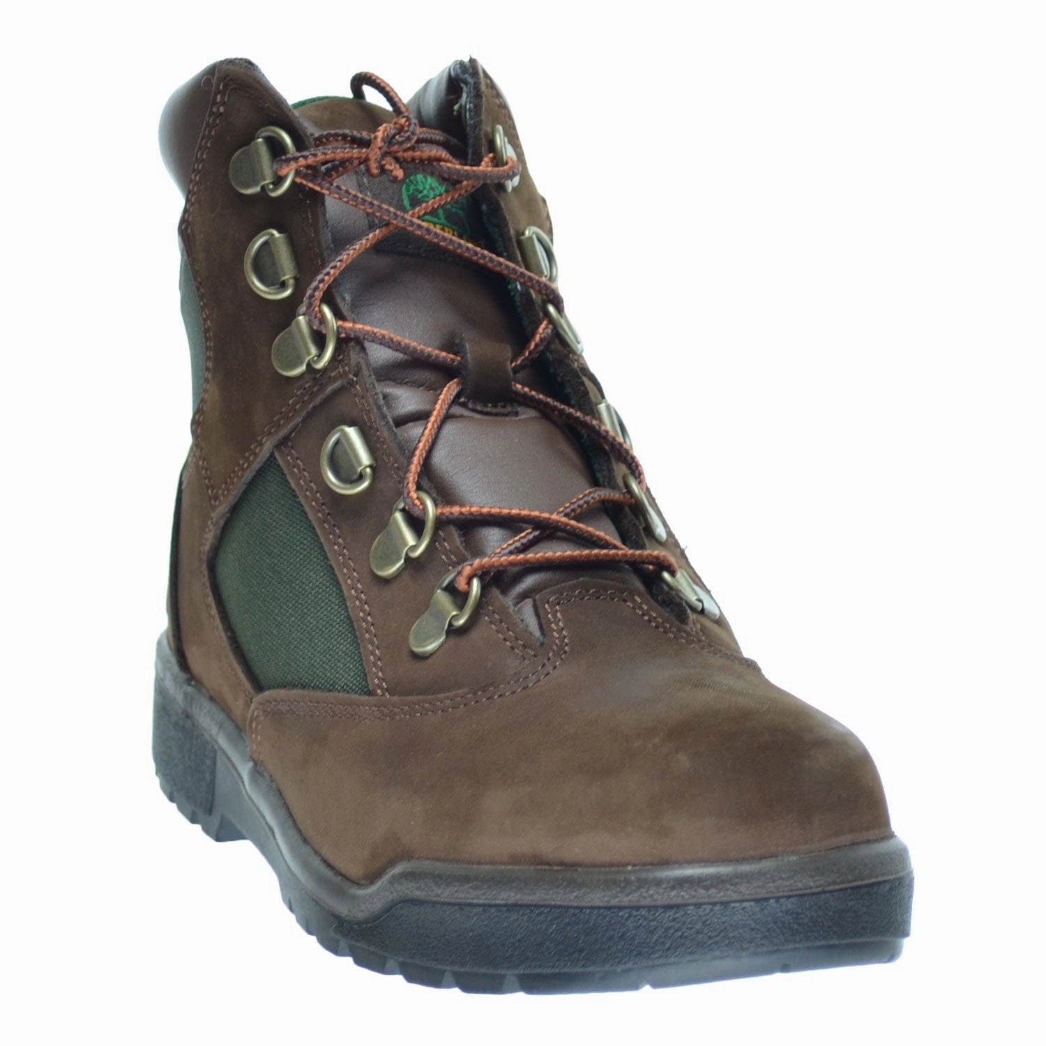 Hiking Shoes For Everyday Wear Timberland 6 Inch Big Kid's Field Boots Brown Nubuck/Green
