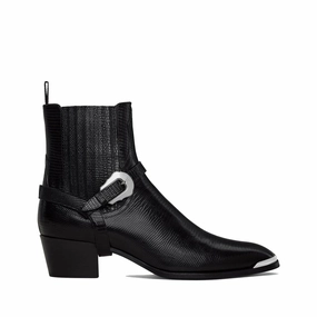 Celine Black Calfskin Chelsea Boots Mexican Cowboy Boots
