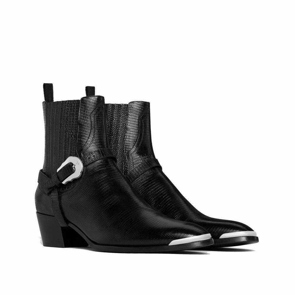 Celine Black Calfskin Chelsea Boots Highest Rated Winter Boots