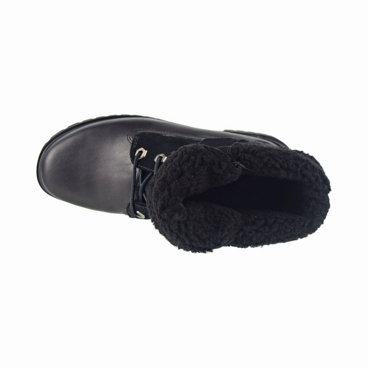 Shoes Slip On Timberland Jayne WP Fleece Fold Down Women's Boot Black Full Grain Leather