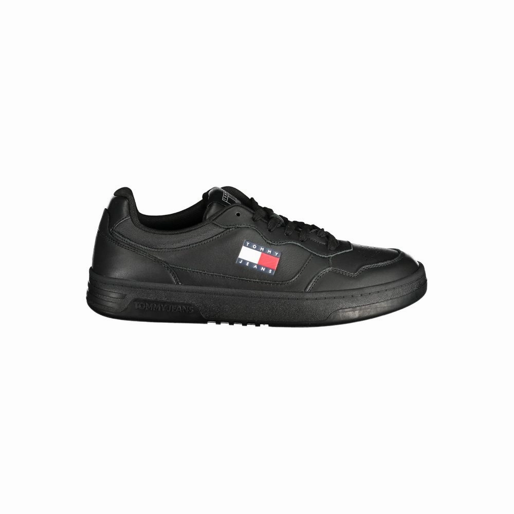 Tommy Hilfiger Black Polyethylene Men Sneaker Classic Cortez Leather Casual Shoes