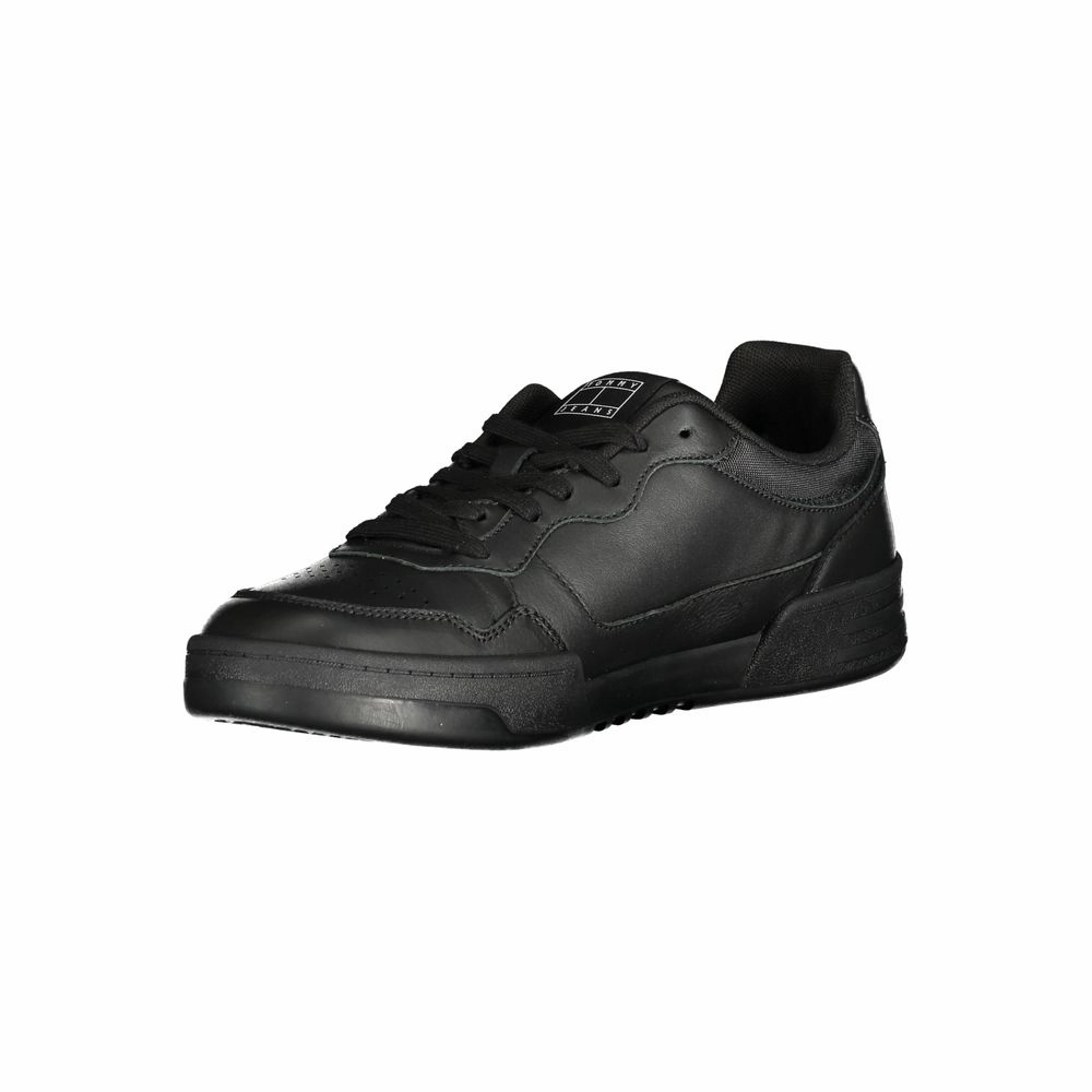 Tommy Hilfiger Black Polyethylene Men Sneaker Court Legacy Leather Casual