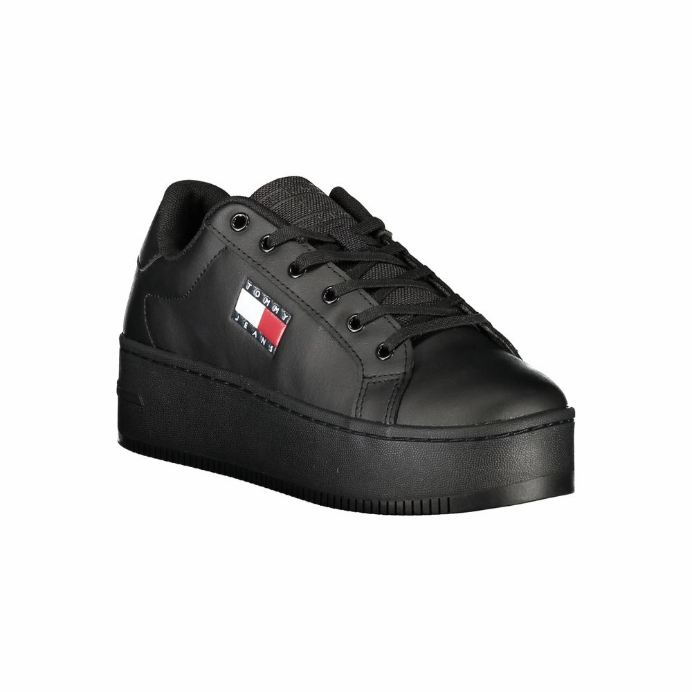 Tommy Hilfiger Black Polyethylene Women Sneaker Sneakers Hip Hop Dance