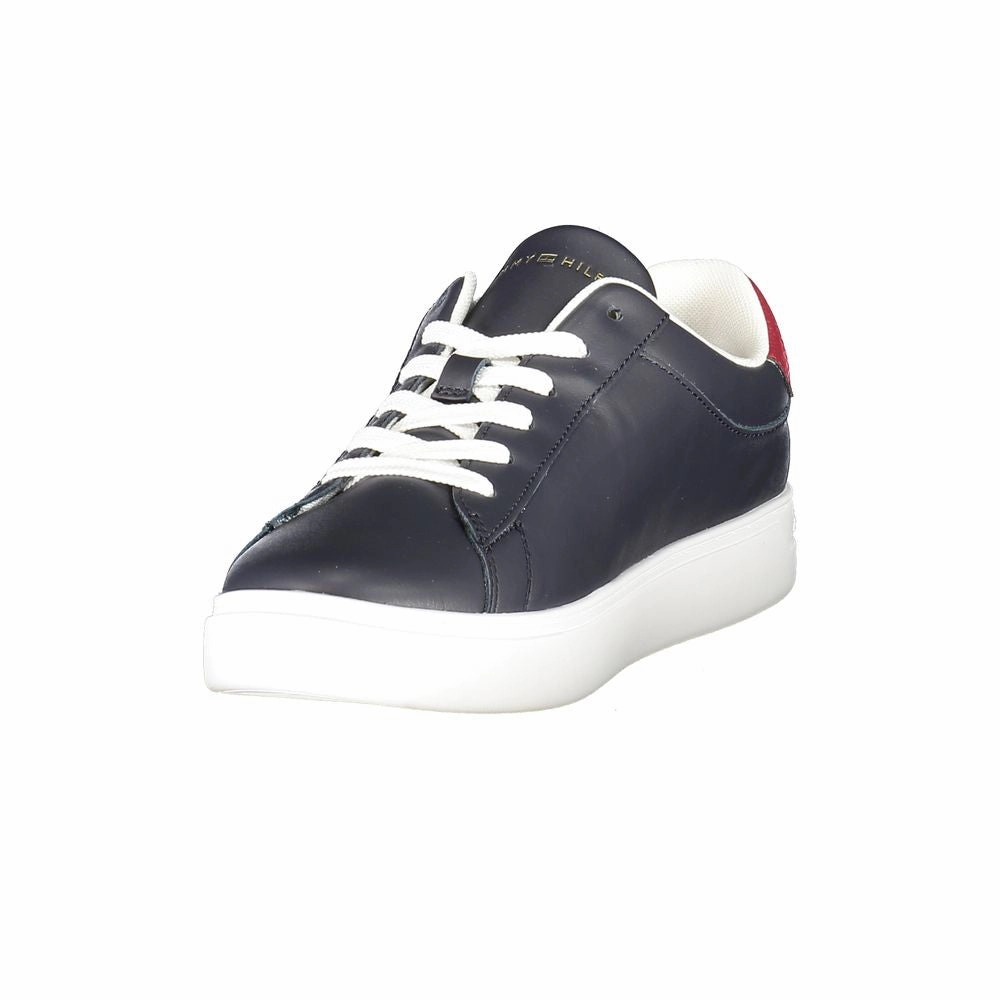 Tommy Hilfiger Blue Leather Women Sneaker Bowling Sneakers
