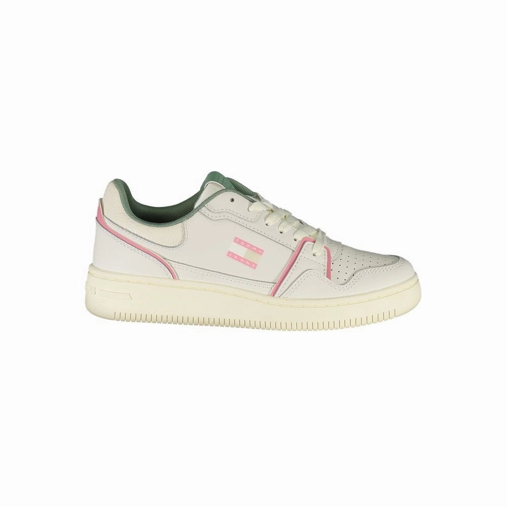 Casual Shoes With Leather Soles Tommy Hilfiger White Leather Women Sneaker