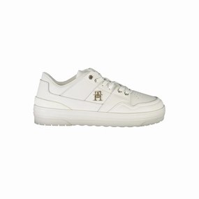 Tommy Hilfiger White Leather Women Sneaker Neon Sneakers