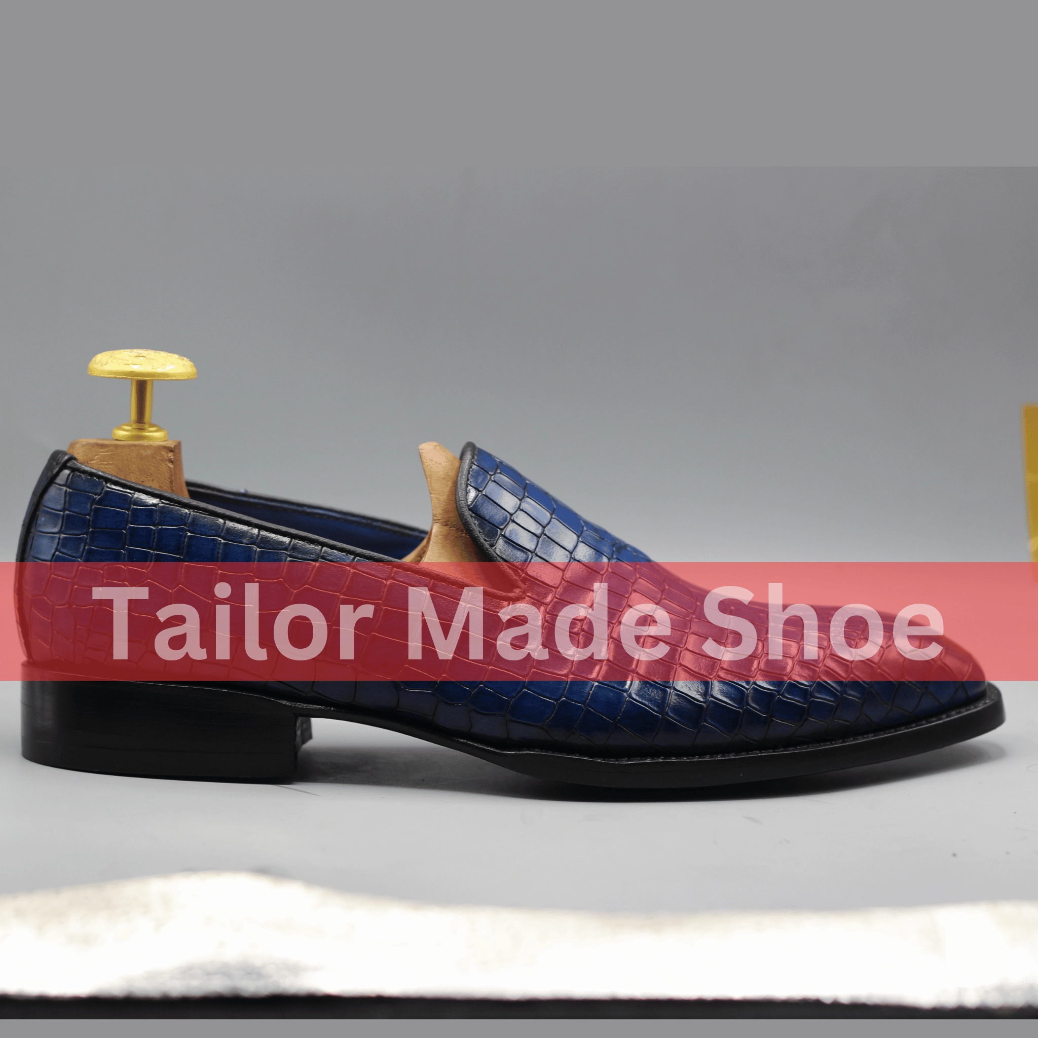 Bespoke Blue Crocodile-Embossed Shoes  Stylish Handmade Formal Loafers Premium Blue Crocodile-Pattern Shoes  Handmade Luxury for Men Olathe Boots