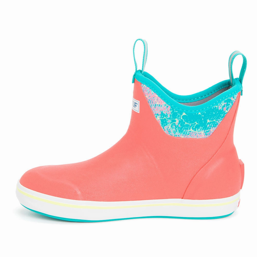 Waterproof Cycling Shoes XTRATUF Women's Ankle Deck Boots- Coral Coho