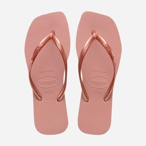 Havaianas Square Logo Metallic Flip Flops - Ballet Rose Studded Flip Flops With Bow