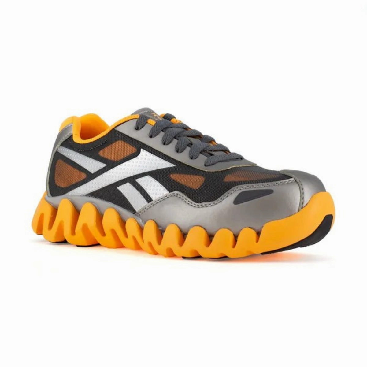 Reebok Women's Zig Pulse Safety Comp Toe Shoes In Silver/Orange-RB322 Get Trump Sneakers Website