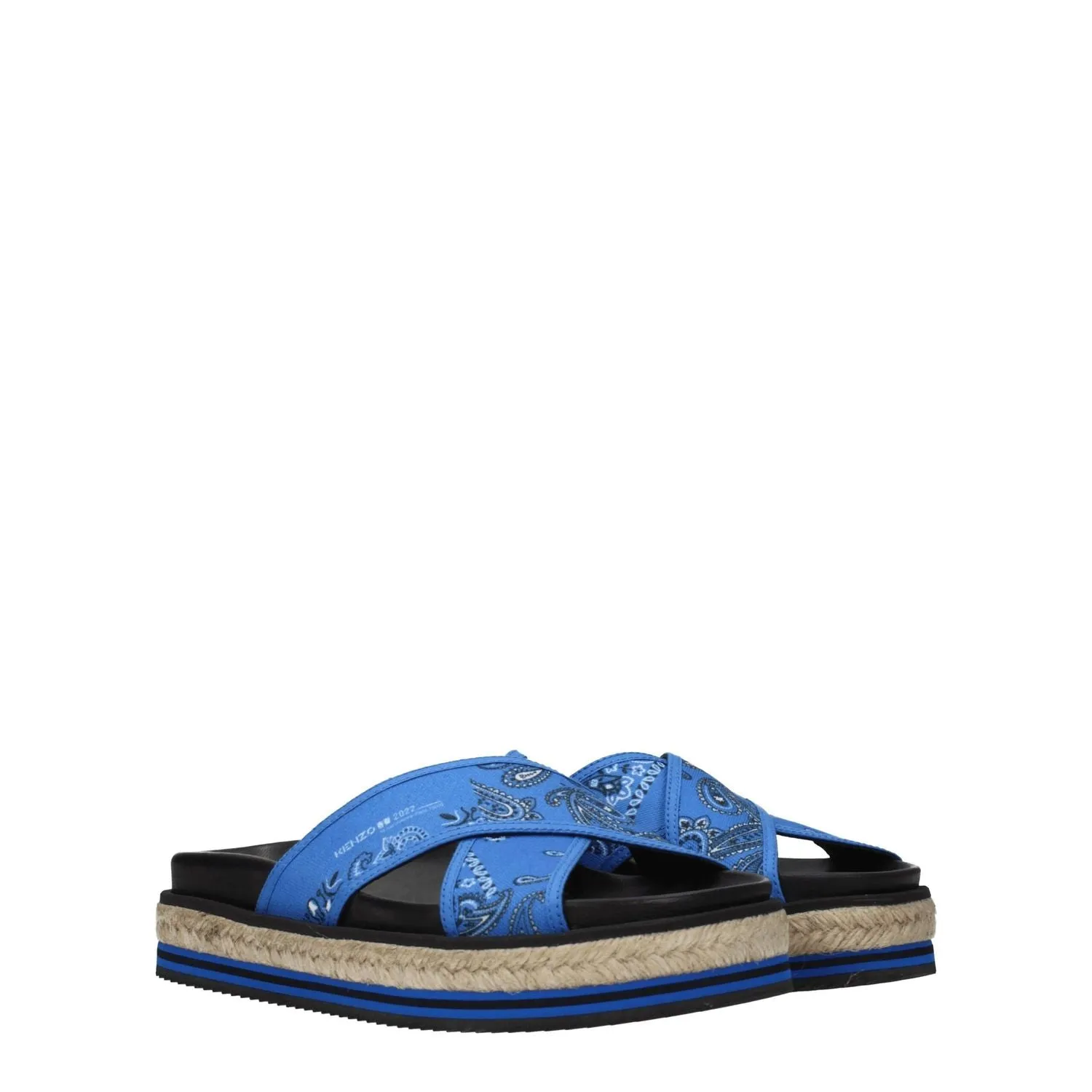 Kenzo Blue Fabric Slippers Comfortable Shoes For Flat Feet And Bunions