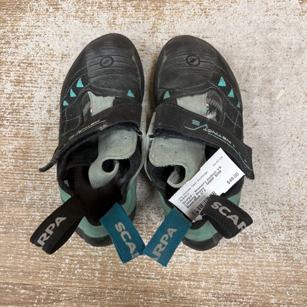 Best Rock Climbing Shoes 2014 Scarpa - Women's Instinct VS Climbing Shoes - MSRP $239: Black/Blue-women-37.5