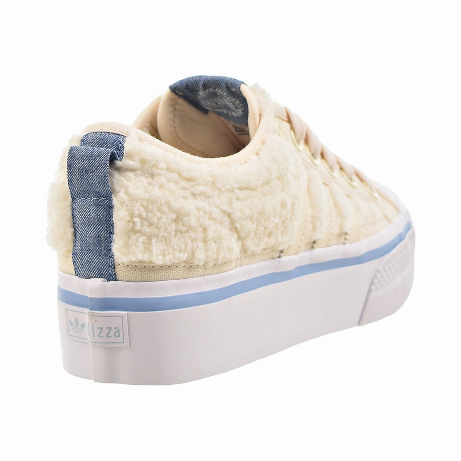Adidas 5 10 Shoes Adidas Nizza Platform Sherpa Women's Shoes Wonder White-Cloud White-Ambient Sky