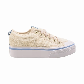 Adidas Nizza Platform Sherpa Women's Shoes Wonder White-Cloud White-Ambient Sky Adidas Nmdr1 Shoes