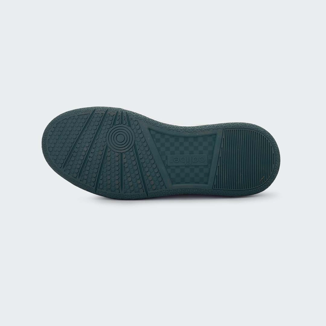 Wide Fit Slip On Casual Shoes WHITE/GRN Casual Sneakers for Women (BLAKE 695W)