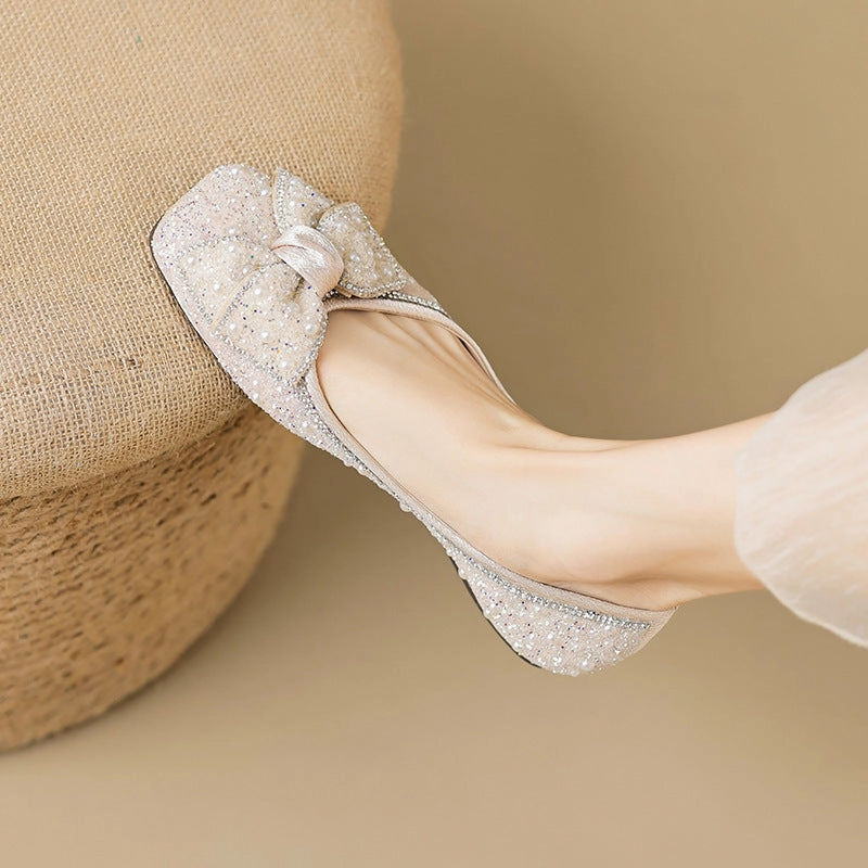Wear Indoor Soccer Shoes Casually Women's Rhinestone Ballet Flats - Autumn Casual Shoes