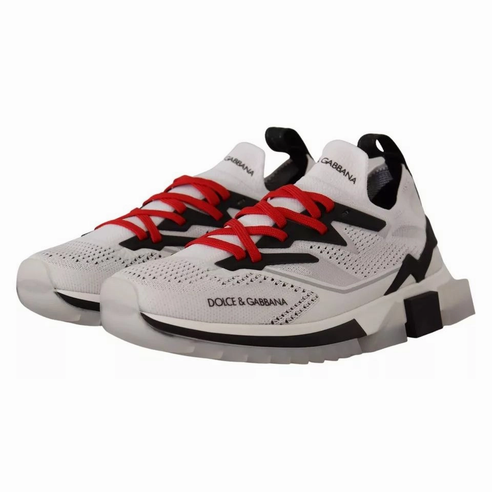 Dolce & Gabbana White SORRENTO Sport Stretch Men Shoes Sneakers Blazer Mid Casual