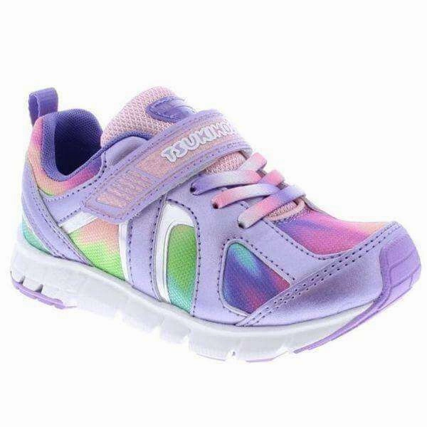 Spring Running Shoes Tsukihoshi Rainbow Lavender Multi Girls Running Shoes (Machine Washable)