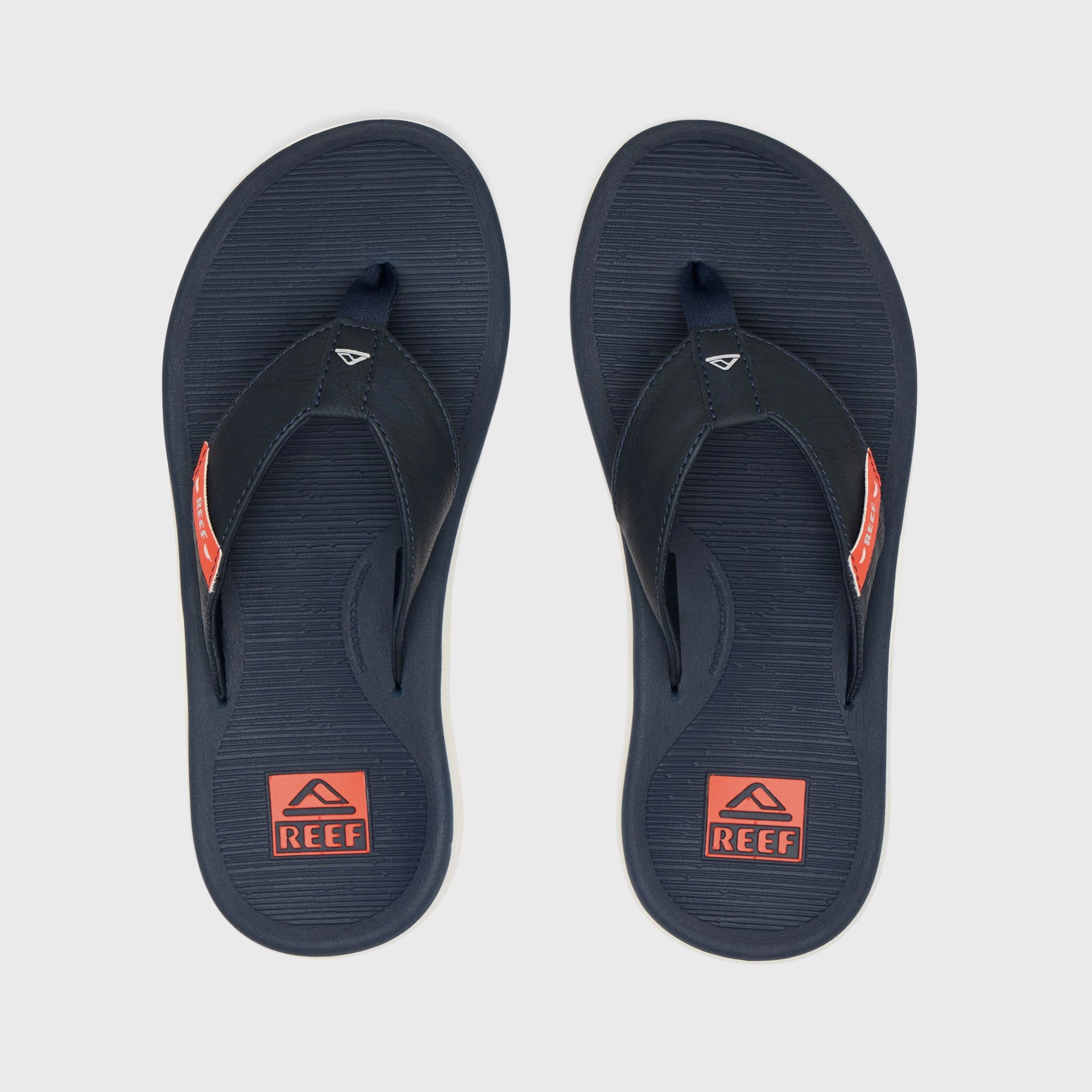 Brookstone Flip Flops Reef Mens Santa Ana Flip Flops - Navy/White/Orange
