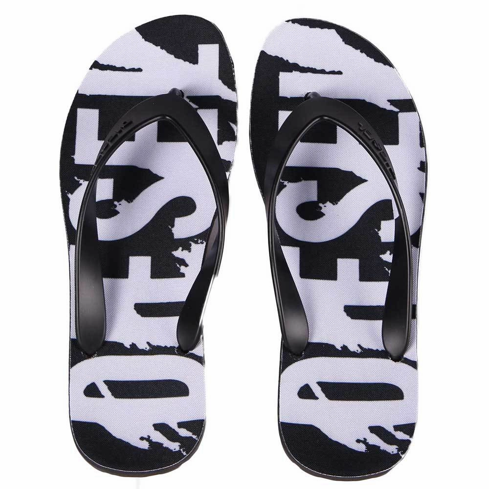 Diesel Splish Flip Flops Sandals - Black / White Friends Flip Flops
