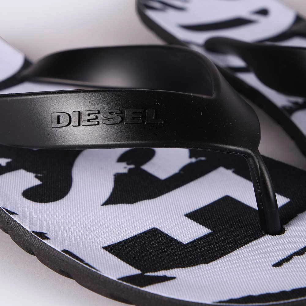 Diesel Splish Flip Flops Sandals - Black / White Flip Flops Brand