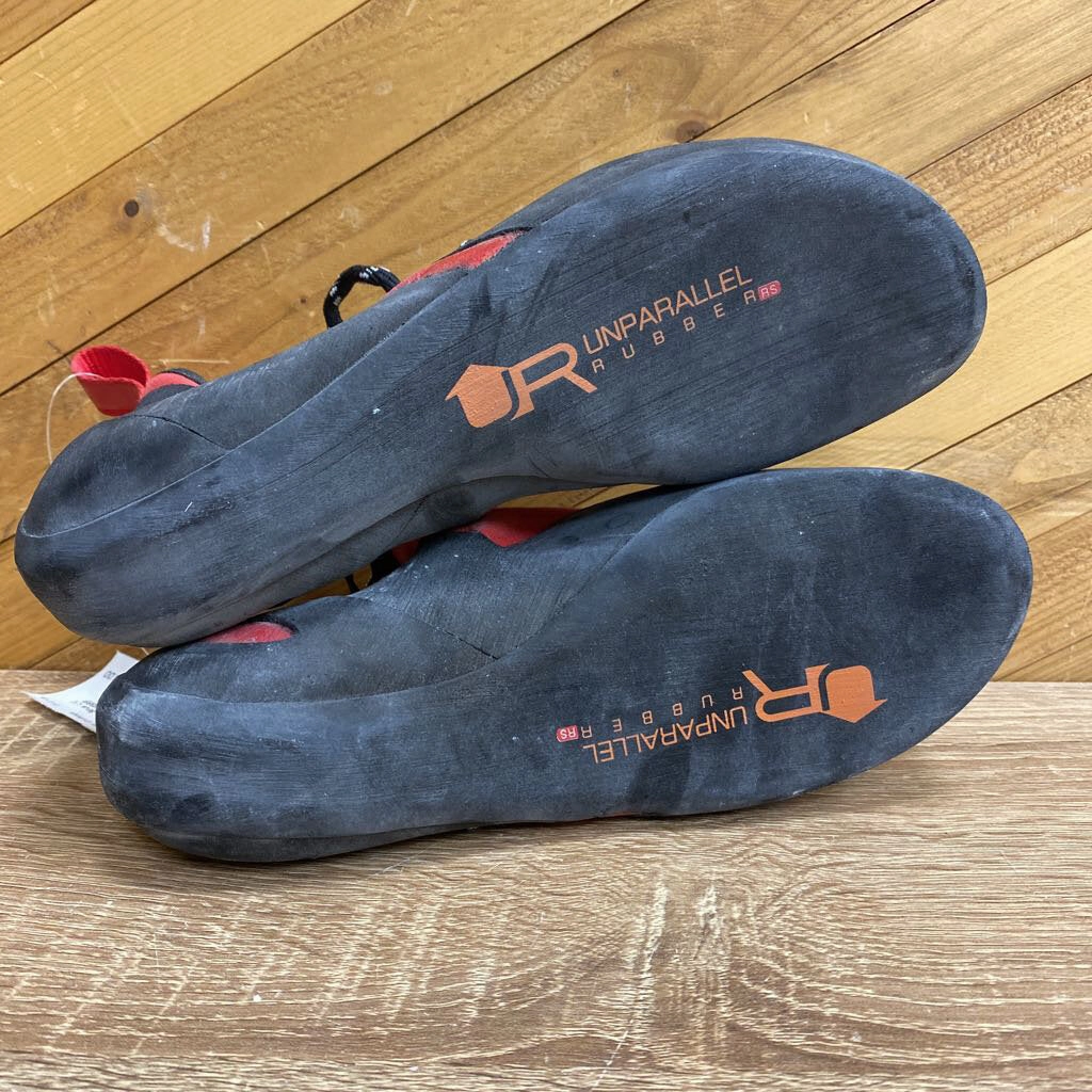 Unparallel -Sirus LV Rock climbing Shoes - MSRP $175: Black, red-unisex-6.5 - 41.5 Proper Fitting Of Wall Climbing Shoes