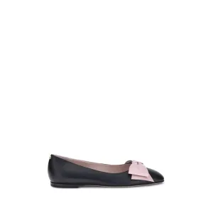 Flat Shoes With Pencil Skirt Valentino Garavani Black Calf Leather Bos Taurus Ballet Flats