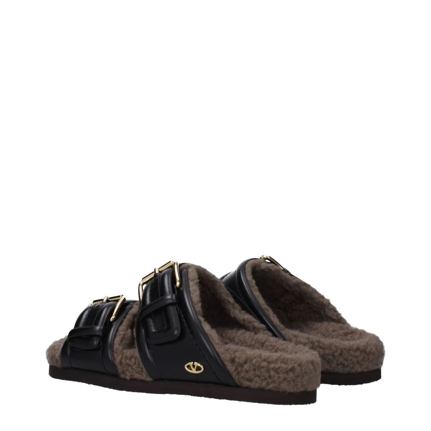 Valentino Garavani Black Leather Slippers Shoes That Transform From Heels To Flats