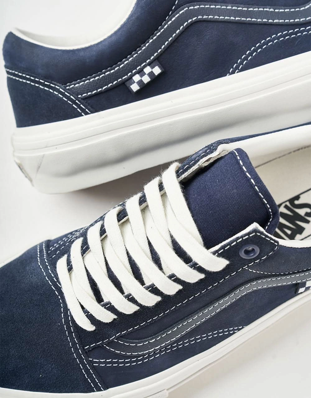 Vans Skate Old Skool Shoes - Wrapped Deep Navy/Vintage White Skate Half Cab Turtledove