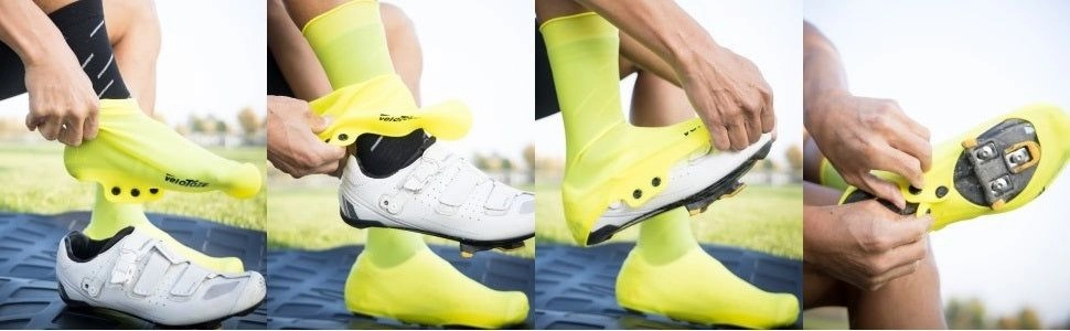 VeloToze Shoe Covers Tall Silicone With Snaps - Black Shoes Suitable For Cycling