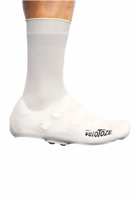 Cycling Shoes Cheap VeloToze Shoe Covers Tall Silicone With Snaps - White