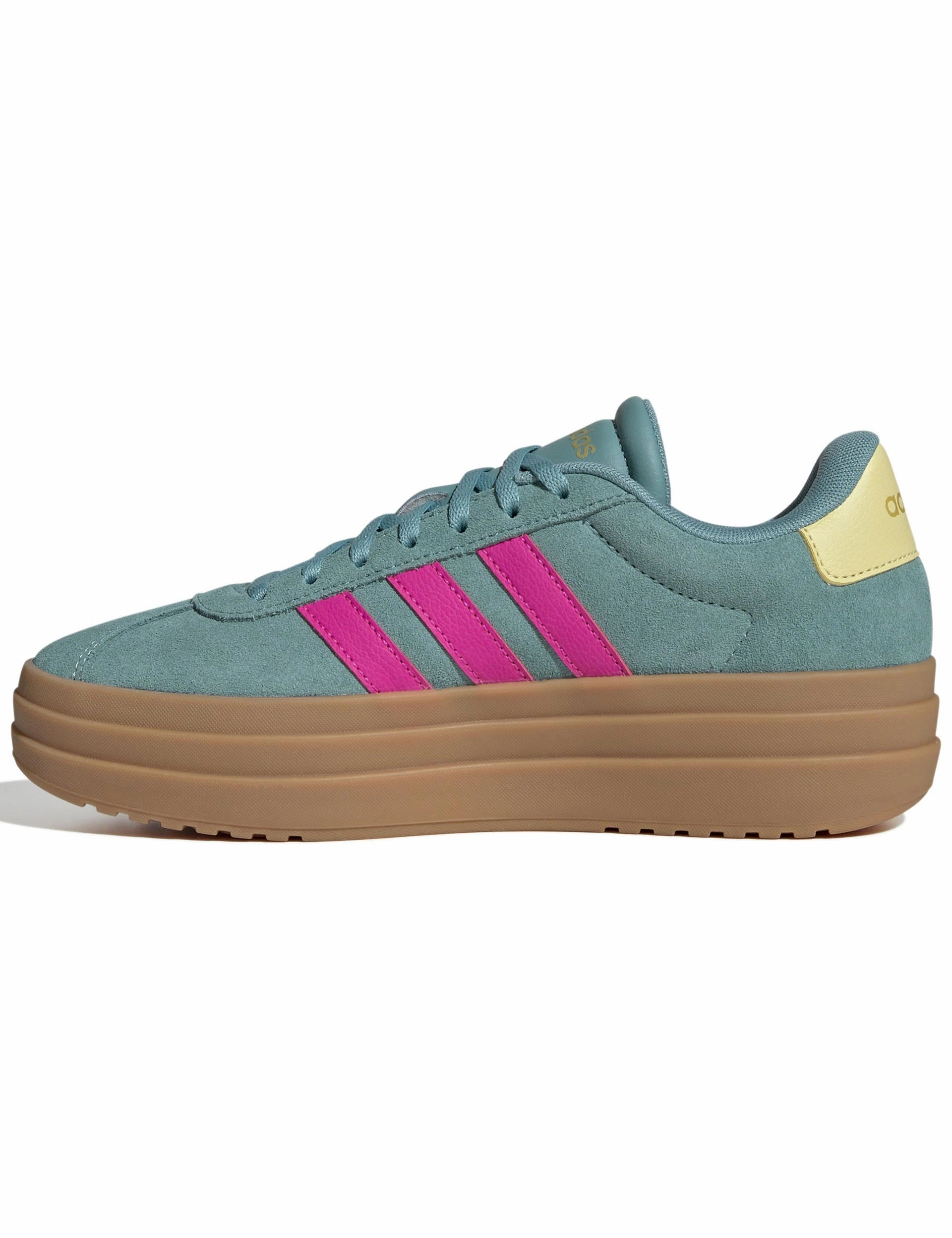 VL Court Bold Shoes - Powder Teal/Shock Pink/Powder Yellow Adidas Shoes New Model