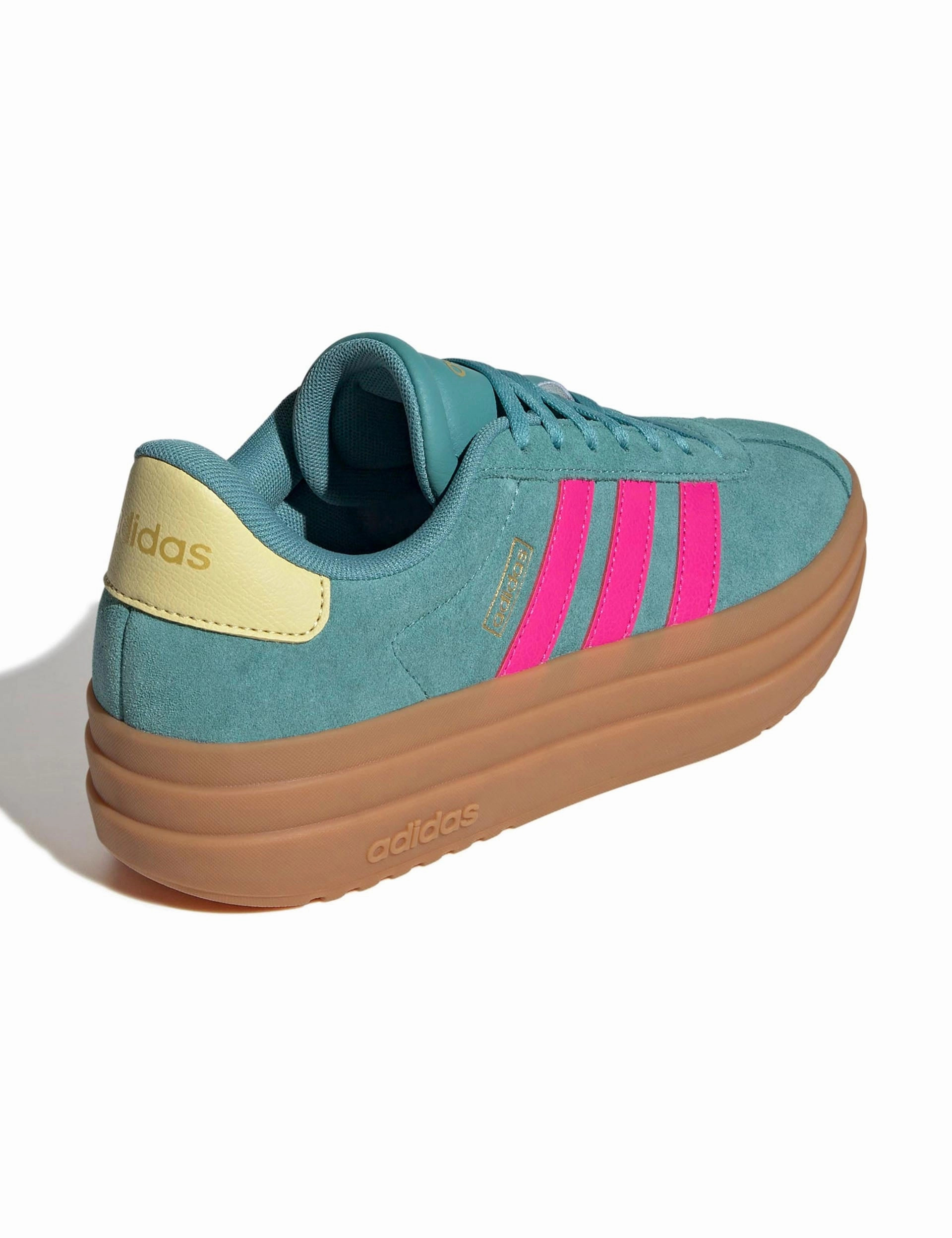 VL Court Bold Shoes - Powder Teal/Shock Pink/Powder Yellow Adidas Running Shoes Price 100 Euros