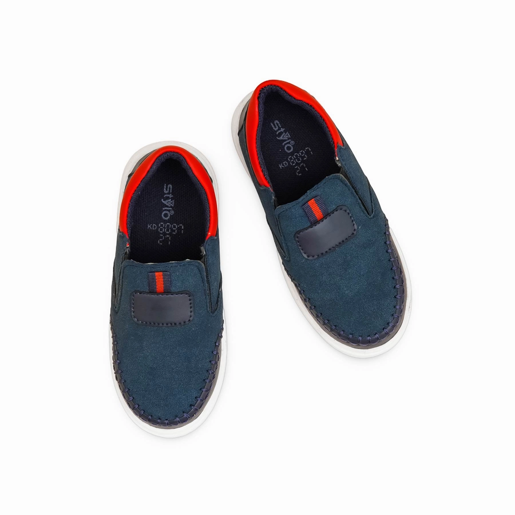 Boys Navy Casual Jogger KD8097 8053 Leather Platform Casual Shoes