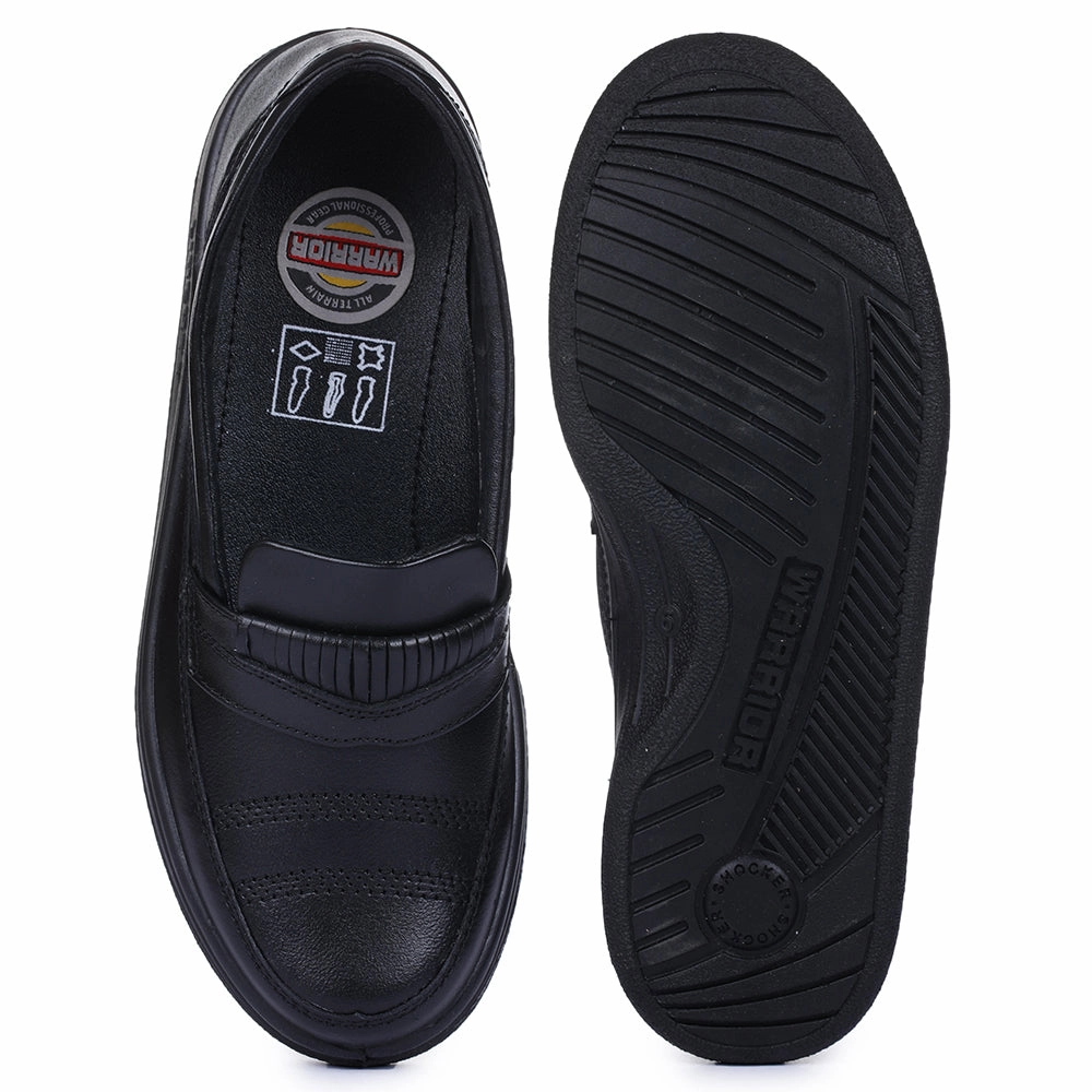 Vibram Shoes Warrior Black Formal Non Lacing Shoes For Men 2078-02 By Liberty