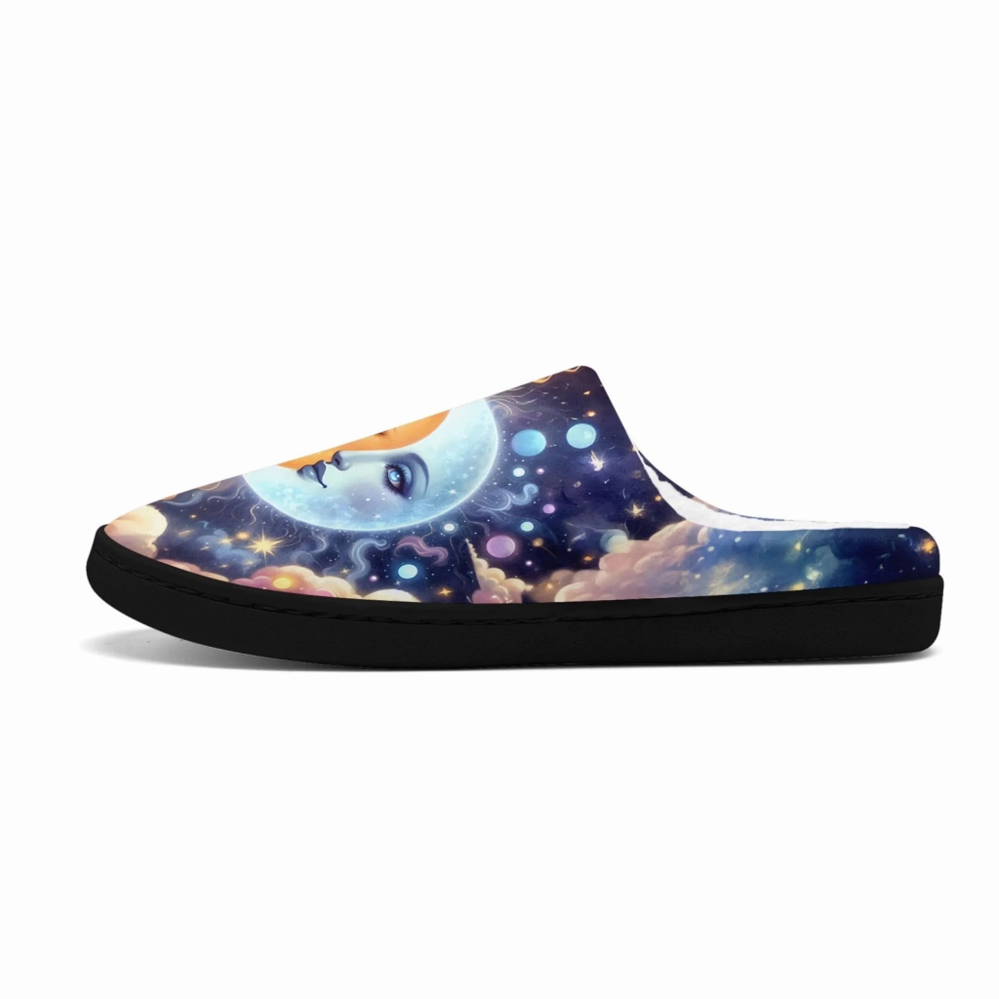 Cookie Monster Slippers Celestial Sun & Moon Plush Slippers, Cozy Cosmic Day & Night House Shoes FN060-25028170
