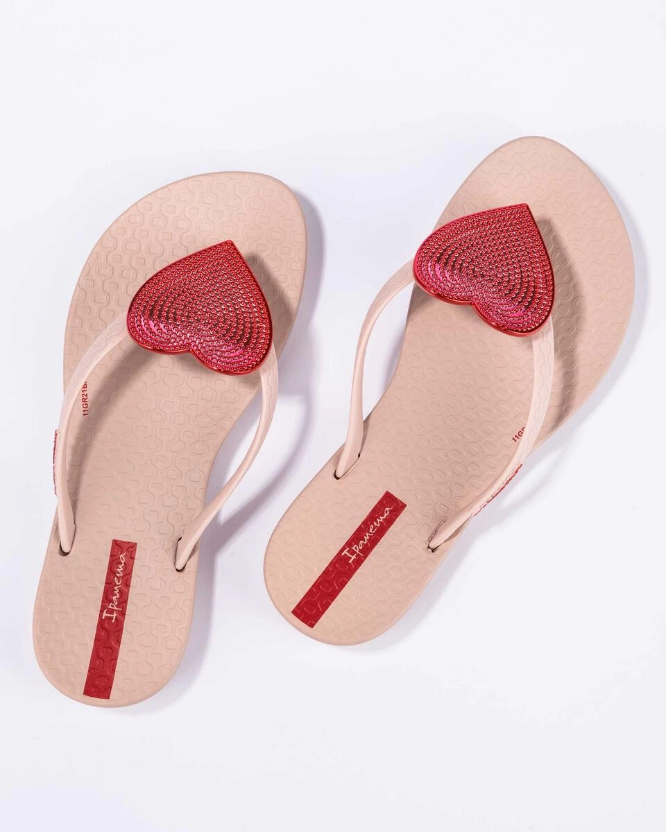 Wave Heart II Kids Flip Flop - Pink/Red Heel Shoes