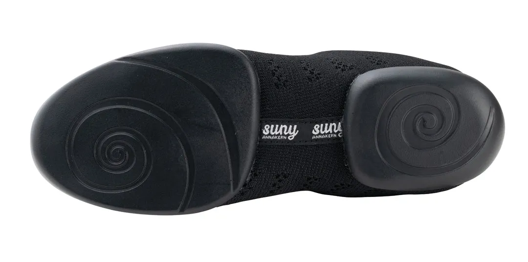 Werner Kern, 120 Women's Sneaker, Black Mesh, Split-Sole, Flat Heel Cotton Flat Shoes