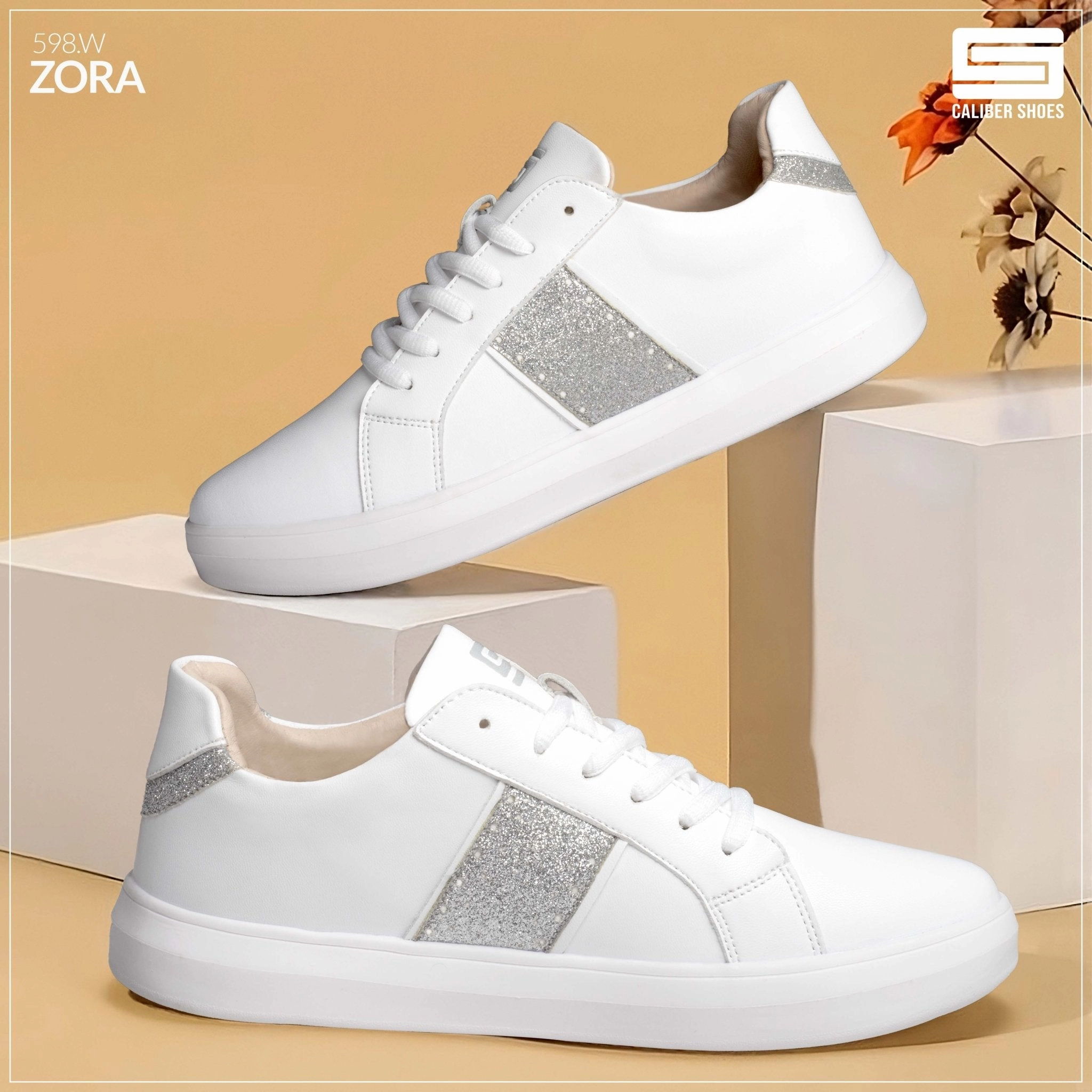 Red Bottom Sneakers White Casual Sneakers for Women (ZORA 598)