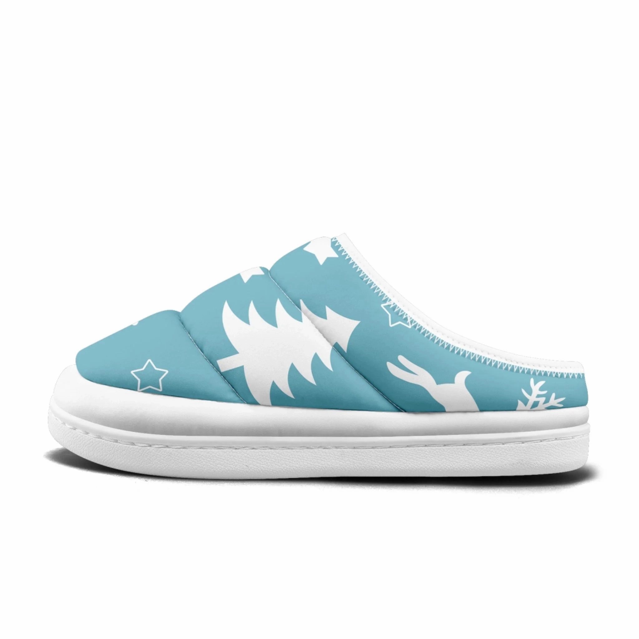 Winter Wonderland Reindeer & Tree Padded Slippers, Minimalist Christmas Cozy House Shoes FN057-25023183 Slippers Dinosaur