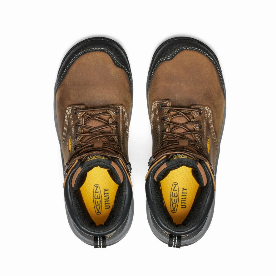 Slip Resistant Waterproof Work Shoes Women's Evanston 6" Waterproof Boot (Carbon Toe)  |  Bison/Black