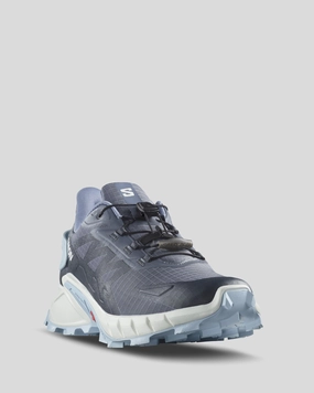 Trail Boa Cycling Shoes Women's Salomon Supercross 4 Trail Running Shoes - Grisaille/White/CashmireBlue