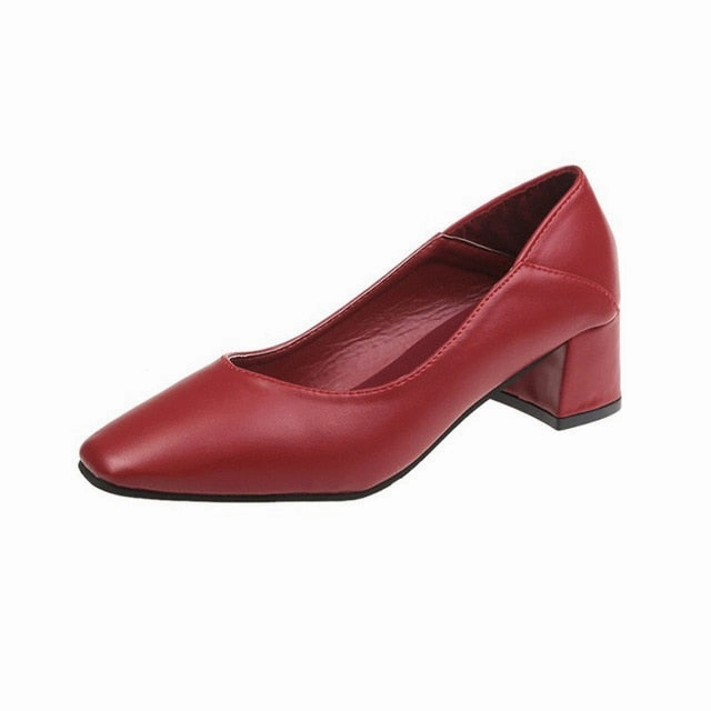 Women Spring Square High Heels