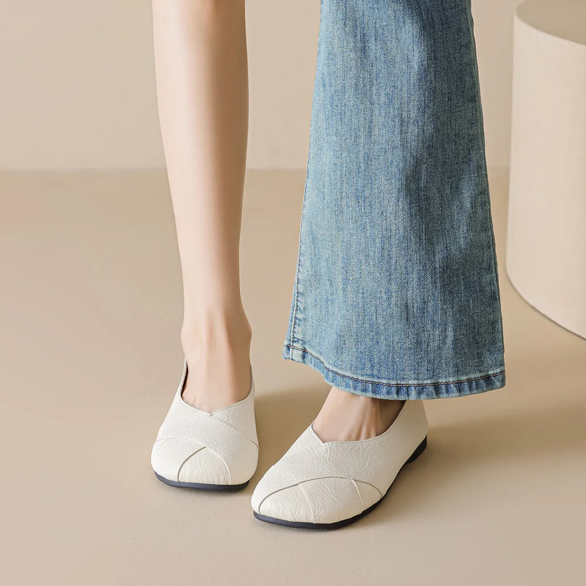 Flat Foot Shoe Insert Women's Minimalist Round Toe Comfortable Flats