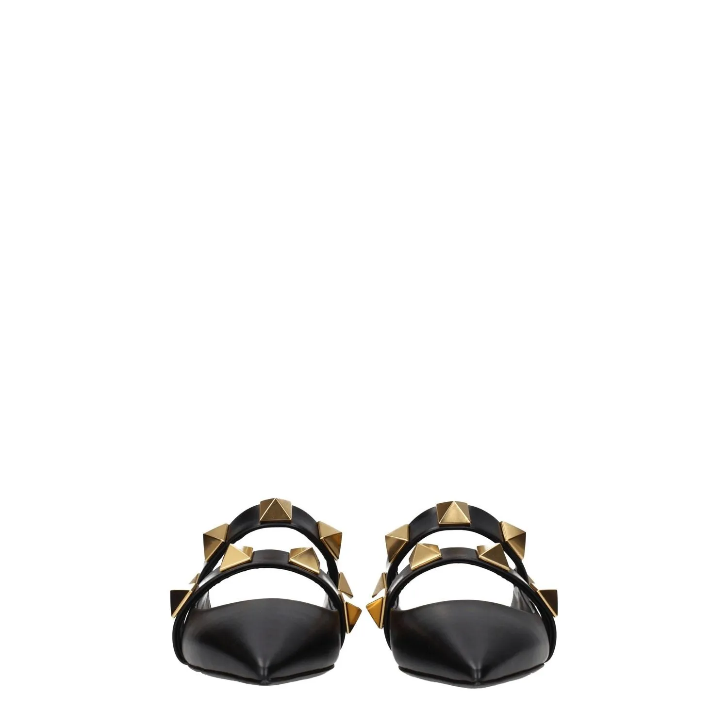 Valentino Garavani Black Leather Mules Insole Flat Shoes