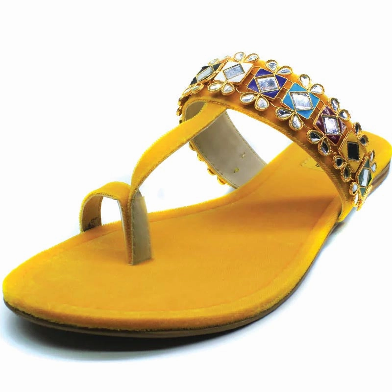 Yellow Fancy kolhapuri Chappal Ray Tracer Casual Shoes