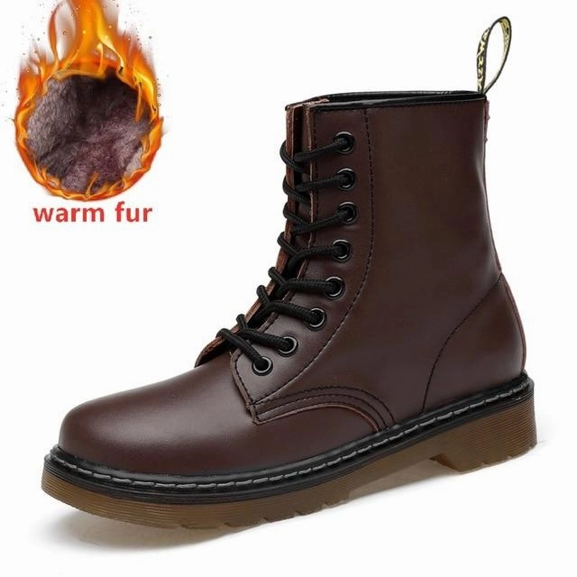 Yellow Threads Doc Men Shoes Mens Winter Warm Boots Martins Man Leather Ankle Boot Cowboy Waterproof Motorcycle Casual Men Boots