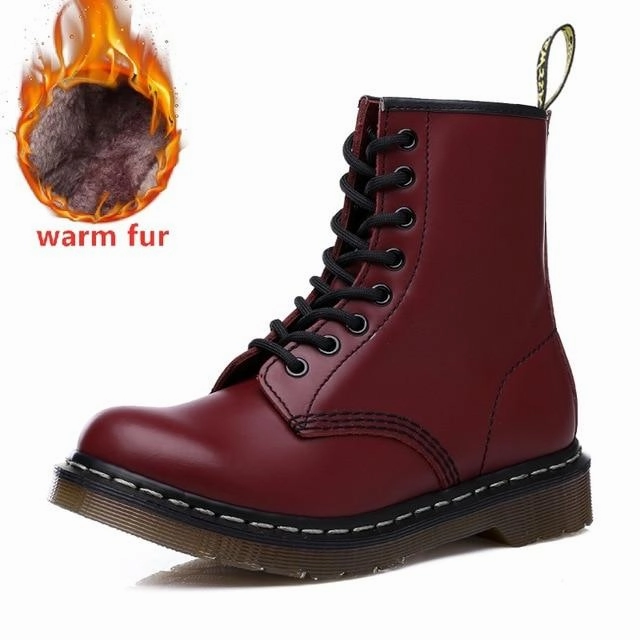 Yellow Threads Doc Men Shoes Mens Winter Warm Boots Martins Man Leather Ankle Boot Cowboy Waterproof Motorcycle Casual Men Boots